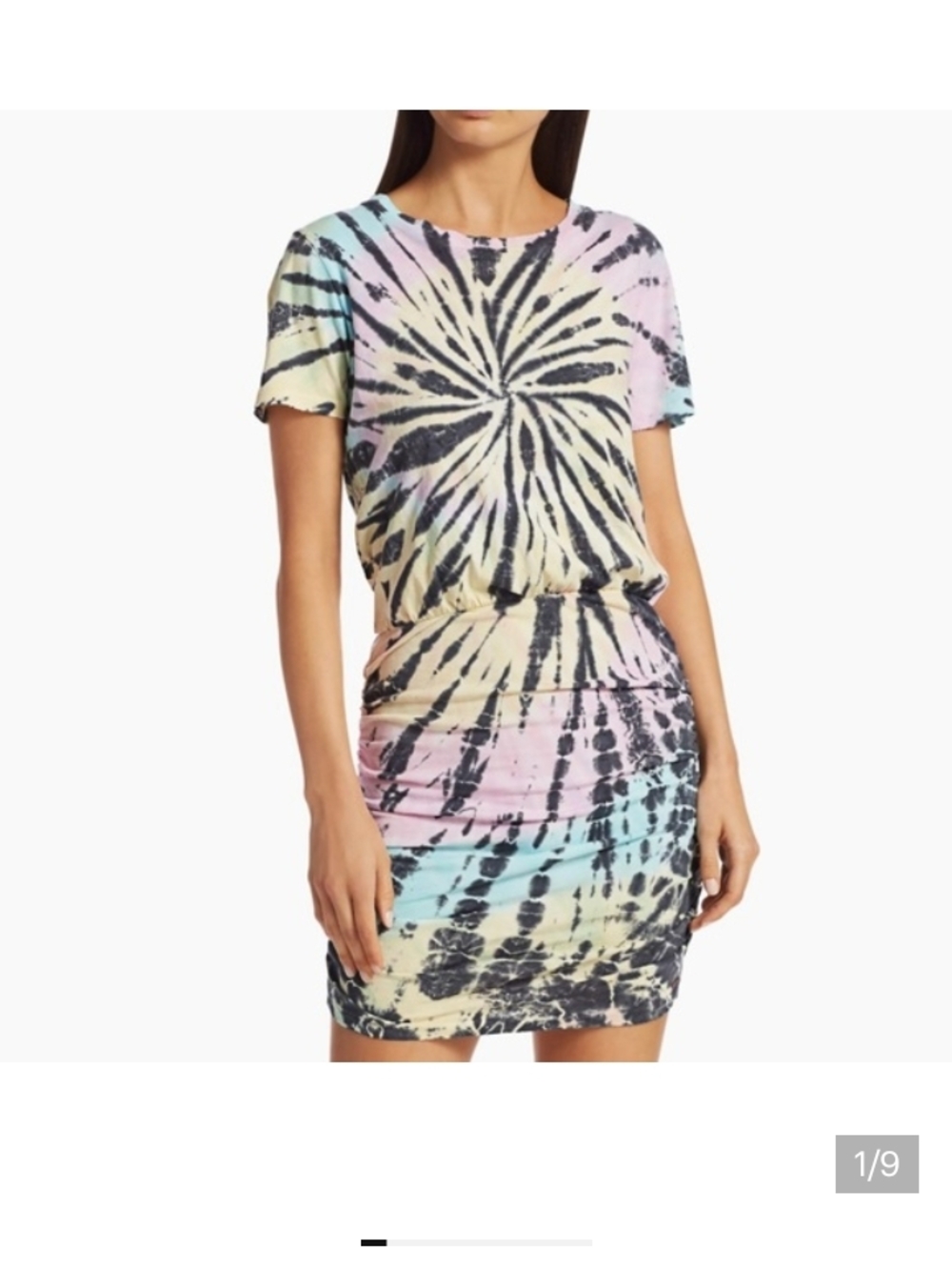 n:PHILANTHROPY Black Pink Yellow Gray Tie-Dye Dress Sz M